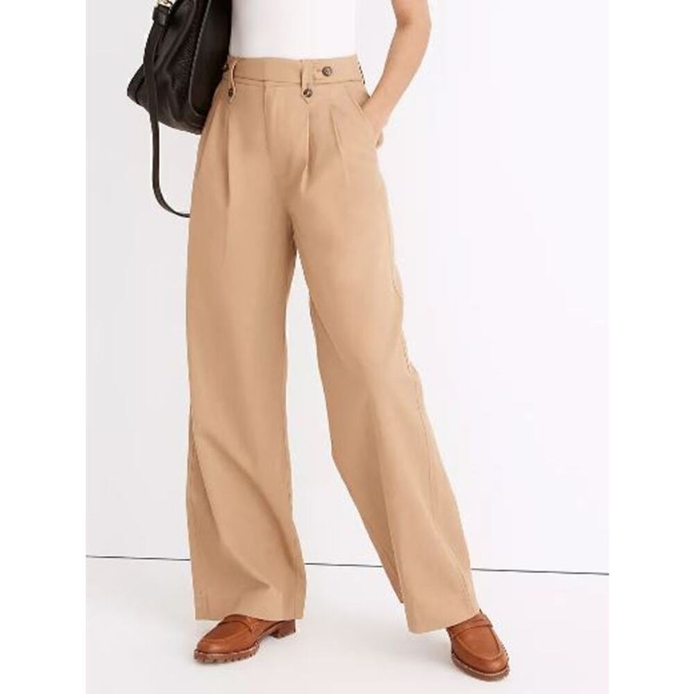 Madewell The Harlow Wide Leg Pants High Rise Tan NWT 0